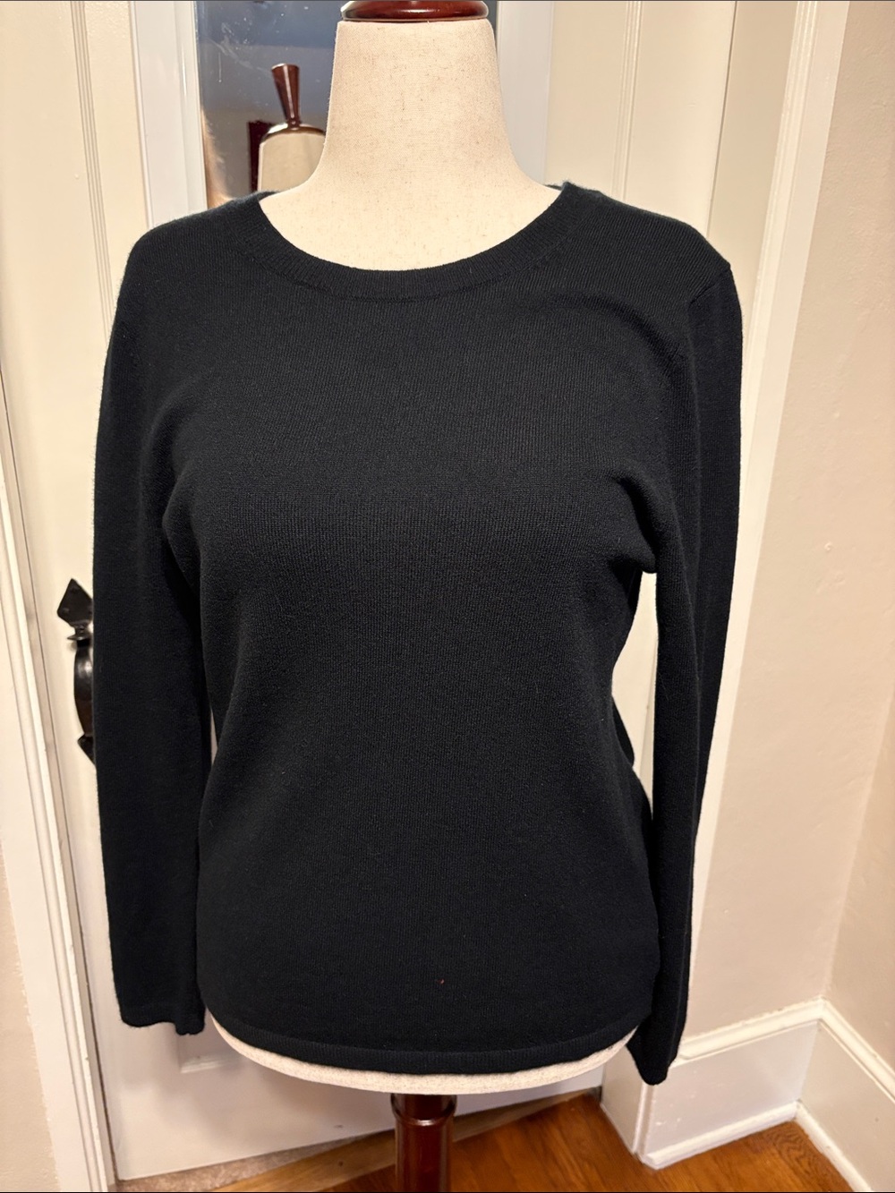 Lands End Black Cashmere Crewneck Women's Sweater